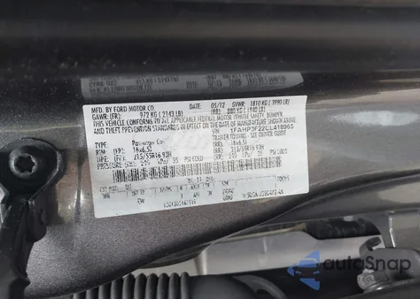 2012 Ford Focus Se z USA, uszkodzony, nr VIN 1FAHP3F22CL418965